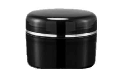 Černý kelímek  5ml se stříbrným proužkem na kosmetiku s mezivíčkem - 1