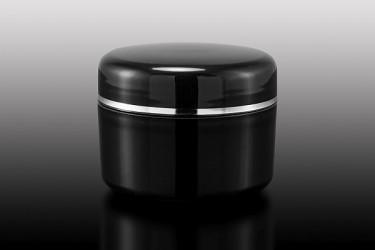 Černý kelímek  5ml se stříbrným proužkem na kosmetiku s mezivíčkem