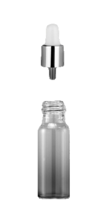 LORI skleněná lahvička 5ml + pipeta bílo stříbrná - 1