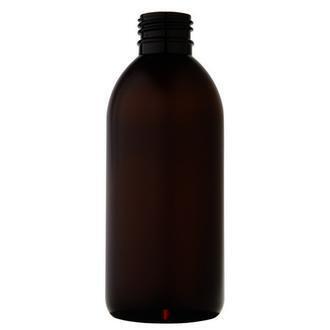 Plastová lahvička PETE 250ml - hnědá 28/410