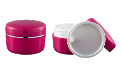 Růžový kelímek  5ml se stříbrným proužkem na kosmetiku s mezivíčkem AISHA  - 1