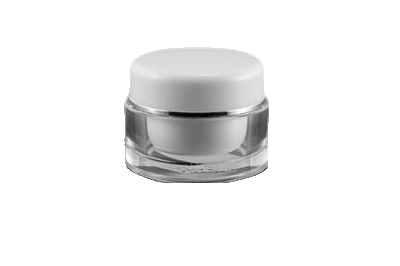 Akrylový kelímek bílý 5ml se stříbrným proužkem - 1