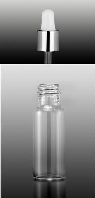 LORI skleněná lahvička 5ml + pipeta bílo stříbrná - 2
