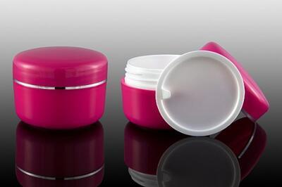 Růžový kelímek  5ml se stříbrným proužkem na kosmetiku s mezivíčkem AISHA  - 2