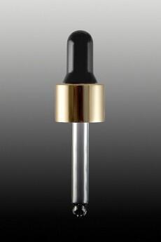 Pipeta černo-zlatá  SOFI uzávěry plast/sklo 5ml 18/410 44mm - 2