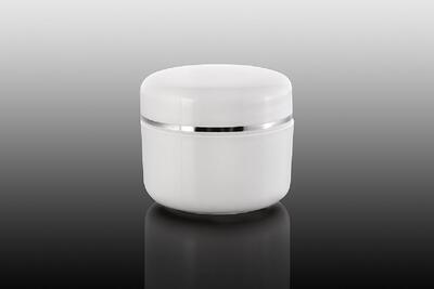 Bílý kelímek  5ml se stříbrným proužkem na kosmetiku s mezivíčkem - 2