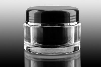 Akrylový kelímek černý 5ml se stříbrným proužkem - 2