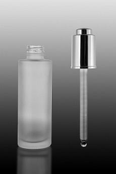 Skleněná lahvička ledové sklo 30ml  / bez pipety - 2