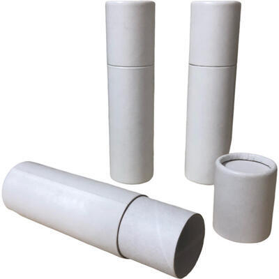Papírová tuba bílá mat vysouvací 25x95mm, bez potisku  - 2